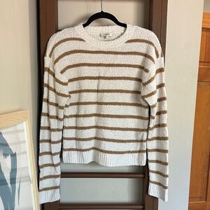 Vince Striped Waffle Stitch Crew Sweater